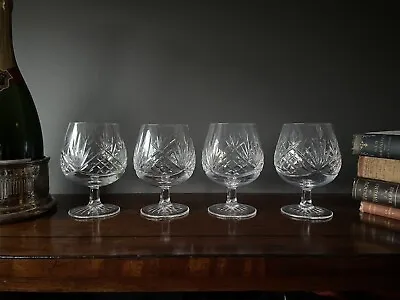 Buy Four Edinburgh Crystal Brandy Glasses | Sutherland Pattern • 39.99£