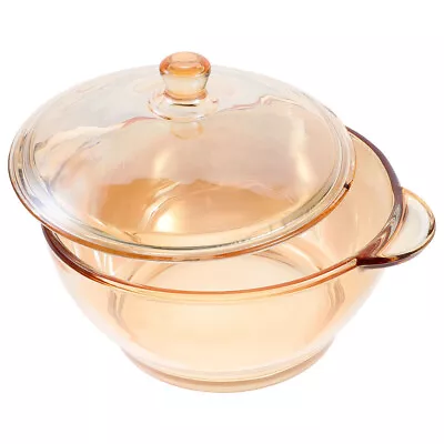 Buy Glass Mixing Bowl With Lid For Microwave Oven And Fruits (Golden) • 25.95£