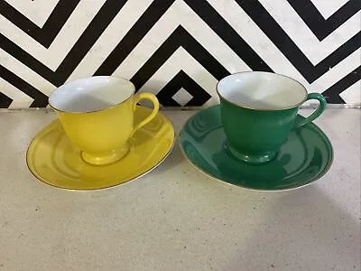 Buy Two Pretty Noritake Coffee Cups & Saucers • 19.99£