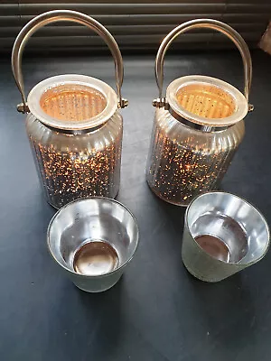 Buy Glass Tea Light Candle Holders Jars Votive Wedding Home Decor 2 Large 2 Small • 18£