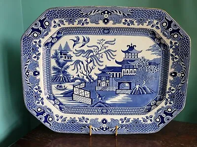 Buy Antique Burleigh Ware, Burgess & Leigh, Willow, Serving Platter 35x45cm FREE P&P • 18£