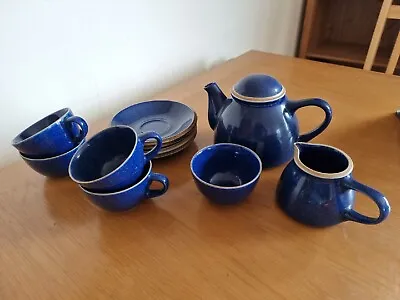 Buy Blue Kalahari Sands Crown Pottery Tea Set 11 Piece Set VGC • 11.99£