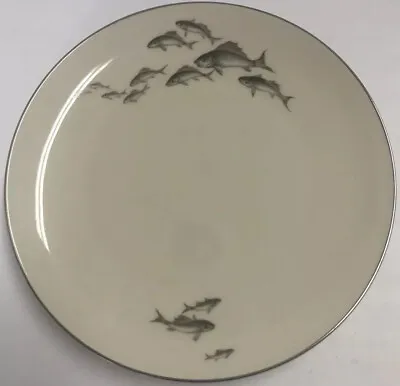 Buy Vintage Thomas Ivory Bavaria Germany Gray Fish Pattern Dinner Plate 9” • 23.62£
