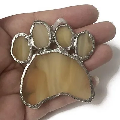 Buy Stained Glass Paw Print, Handmade Window Ornament Gift Blonde (Yellow) • 9.99£