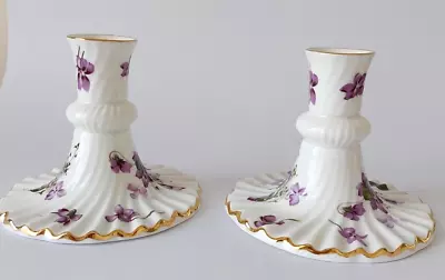 Buy 2 HAMMERSLEY ~ Victorian Violets English Countryside  CANDLESTICK HOLDER • 9.99£