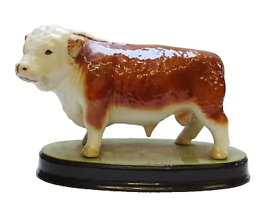 Buy Original Beswick Hereford Bull On Ceramic Plinth - Made In England • 99.99£