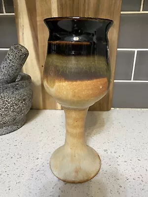 Buy Studio Art Pottery Glazed Stoneware Wine Goblet Hand Crafted Chalice Cup Candle • 15.43£