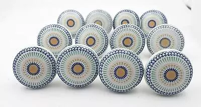 Buy Handmade Ceramic Knobs Indian Blue Pottery Drawer Cabinet Pulls Door Handles  • 29.99£
