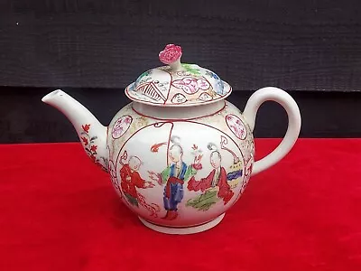 Buy Antique Porcelain Teapot Oriental/Chinoiserie Style, Polychrome, Worcester 18C • 59£