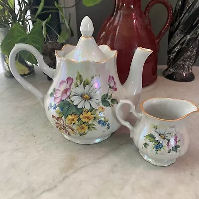 Buy Antique Teapot And Creamer Set  Can't Read H2O Mark Limoges❓❓❓ • 39.59£