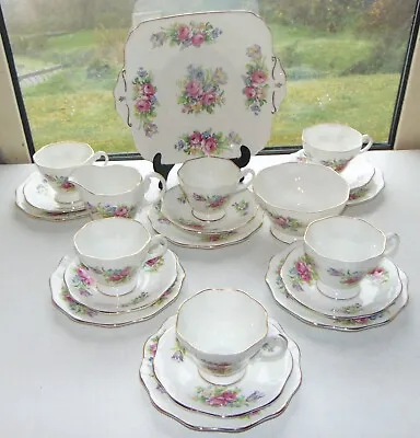 Buy Foley Fine China 21 PC Cups Saucers Plates Tulip And Floral Sprays C1950s • 48£