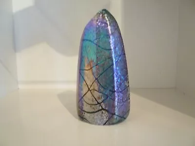 Buy Okra Glass Iridescant Paperweight/Sculpture Signed • 65£