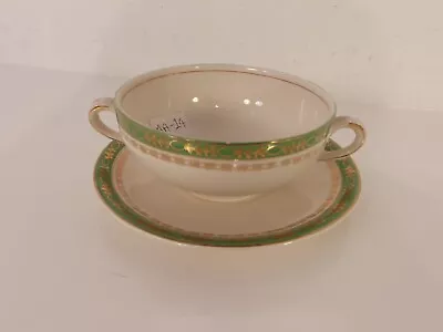Buy Classic Alfred Meakin Double Handle Soup Bowl & Saucer, Lovely Design Very Rare  • 29.98£