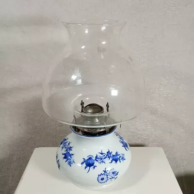 Buy Farms Bavarian Porcelain Lamplight West Germany Vintage Oil Lamp Ceramic Blue • 37.49£