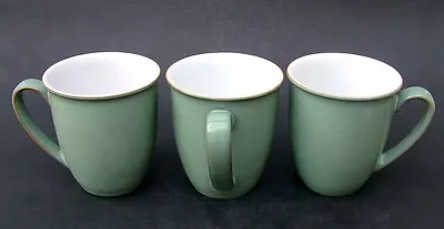 Buy THREE Denby 1990's Regency Green 350ml Tea Coffee Mugs - Looks In VGC • 18£
