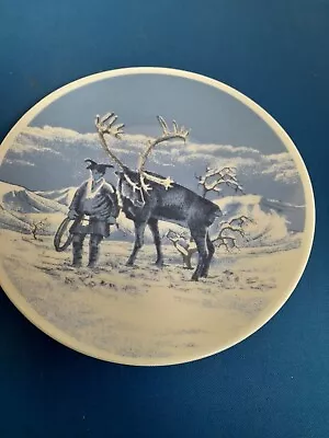 Buy Porsgrund Norway Reindeer And Laplandian Wall Plate 17 Cm • 10£