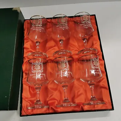 Buy Charles & Diana Royal Wedding 29 July 1981 Commemorative Glassware Vintage Set 6 • 25.99£