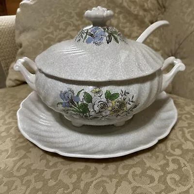 Buy VINTAGE ROYAL DOULTON Sutherland SOUP TUREEN W/ LADLE & Underplate • 66.40£