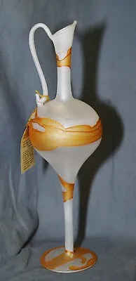 Buy Glass Object Foot Vase Studioglas, Mouth-Blown Handmade, Neker Jerusalem, 26cm • 41.70£