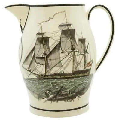 Buy Liverpool Herculaneum Creamware Jug Ship Sailing Maritime Hope And Anchor • 0.99£