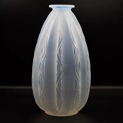 Buy SABINO 1930s Art Deco Ondulation OPALESCENT GLASS VASE • 275£