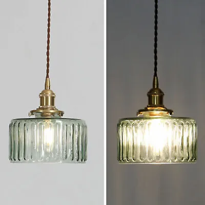 Buy Retro Green Glass Ceiling Light Shade Art Pendant Loft Lamp Lampshade Lighting • 35.31£