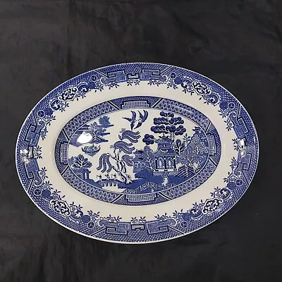 Buy Woods Ware Blue & White Willow Pattern Platter 30 Cm • 14.99£