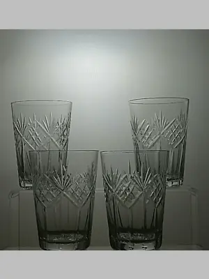 Buy Lead Crystal Cut Glass Set Of 4 Tumblers 4 1/8  - 33A • 39.99£