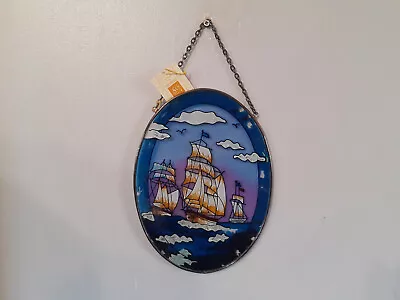 Buy Wall Hanging Plaque Stained Glass Sail Boat Ship Nautical Wall Decor • 19.95£