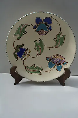 Buy A Lovely Vintage Honiton Hand Painted Plate With Floral Design,24cm. • 9.99£