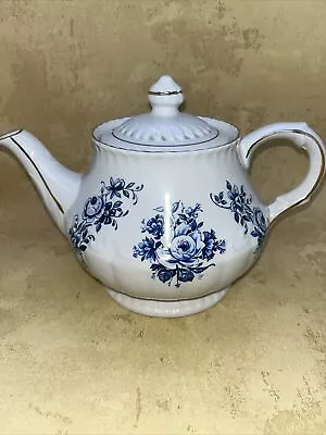 Buy Vintage Genuine Ironstone Ellgreave Blue White Floral Teapot • 25£
