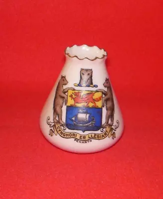 Buy GOSS Crested China Conical Crinkle Vase PENARTH Crest • 5.99£