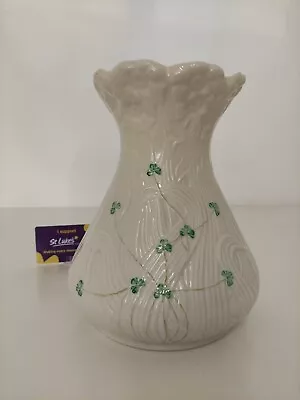 Buy Vintage Large Belleek Ireland Shamrock Daisy Vase 8th Mark 9  Tall Irish Pottery • 39.99£