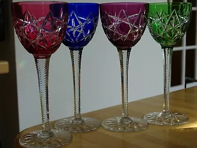 Buy Vintage Four Roemer Wine Glasses Crystal Baccarat Colors Pattern S.1134 • 439.56£