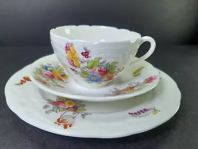 Buy Beautiful Vintage Coalport Bone China Floral Tea Trio Cup Saucer Side Plate • 45£
