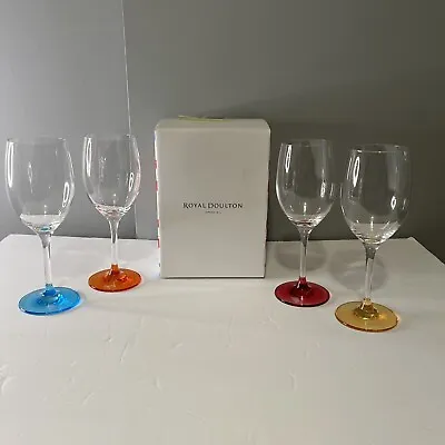 Buy Royal Doulton  Pop In For Drinks  Lg Crystal Wine Glasses. Set Of 4 NWB&T • 47.31£