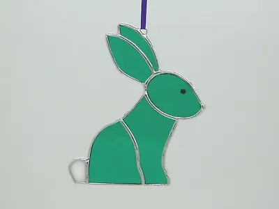 Buy Stained Glass Turquoise Rabbit/Bunny Hanger/Suncatcher Gift/Home Deco/Ornament • 18£