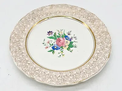 Buy Vintage Midwinter Cabinet Plate Floral With Ornate Gilt Edge Pattern • 22.99£