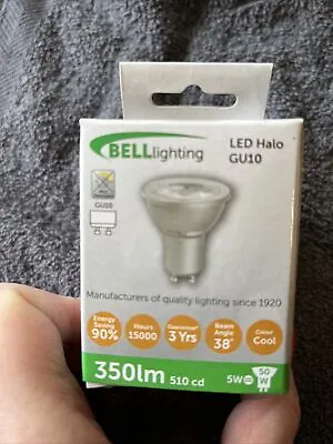 Buy Bell GU10 5W Eco LED Halo Cool White 4000K 38 Degrees Light Bulb Non Dim • 6.25£