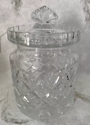 Buy Vtg Lead Crystal Biscuit Cookie Jar 6”x 4.25” Heavy Cut Glass Poland • 25.99£
