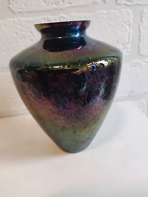 Buy Vintage Royal Brieley Studio Art Glass Vase 5.2  Signed  • 14.99£