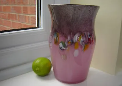 Buy Vintage Vasart Strathearn Art Glass Vase Made In Crieff Scotland Pink • 88£