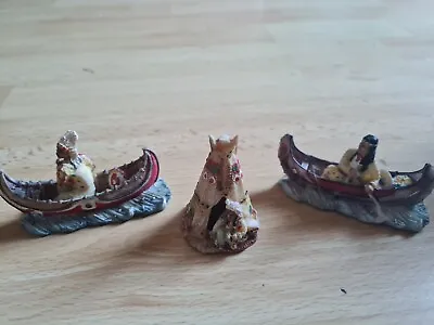 Buy Native American Indian Figurines Canoe • 3£