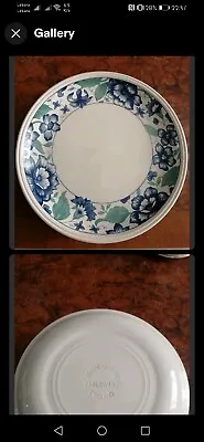 Buy Set Of 3 Staffordshire Tableware 10”  Dinner Plates Blue Flower Green Leaf White • 21£