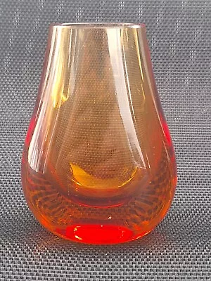 Buy Whitefriars Golden Amber FLC  Cased Glass Teardrop Vase. 4.5   9537 - C1960 • 33.99£