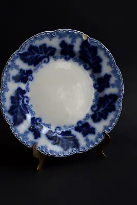 Buy 1890s Johnson Brothers Normandy Flow Blue Transferware Dinner Plate (AS IS) • 5.75£