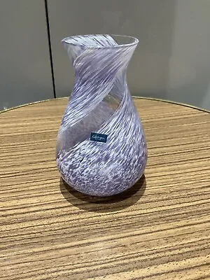 Buy Vase “ Caithness” Purple Clear Glass Swirl 7.5  X 11.5cm  • 9.99£