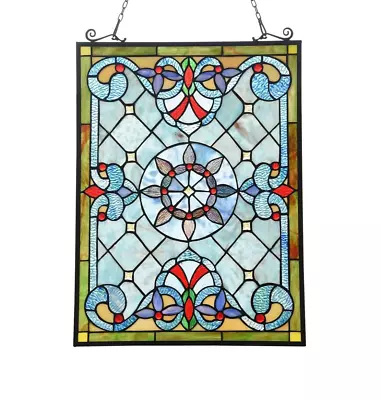 Buy 24.6  Antique Vintage Style Stained Glass Window Hanging Panel Suncatcher • 170.10£
