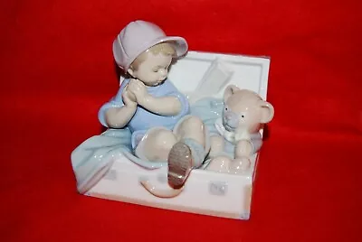 Buy Lladro Figurine My Favorite Place #6795 Boy  W Teddy Bear In Toy Chest W Box EC • 199.22£