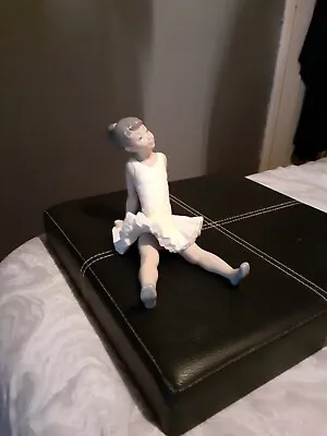 Buy Vintage Porcelain Nao By Lladro, Ballerina Figure Sitting Down • 40£